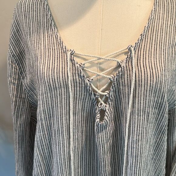 Billabong Women's Blue Skies Striped Cover Up Dress New! - Picture 6 of 11